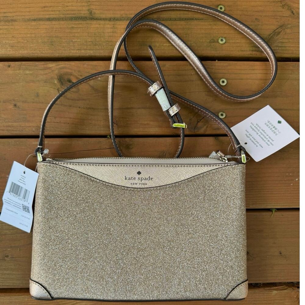 Kate Spade Metallic Gold Crossbody Bag – New With Tags